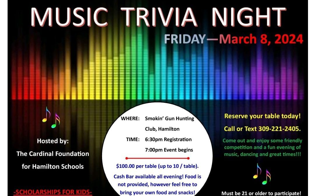 Cardinal Foundation Music Trivia Night!