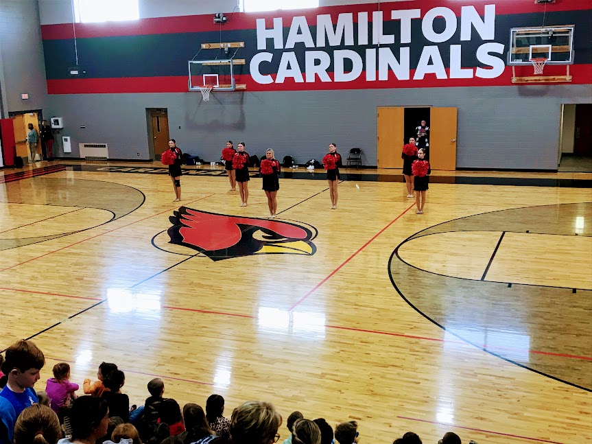 The Dance Team stopped by the Elementary this Morning